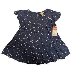 NWT Cat & Jack Girl's Top Cotton Blue Floral Size XS 4/5